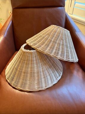 Pair of Serena & Lily Wicker Lamp Shades